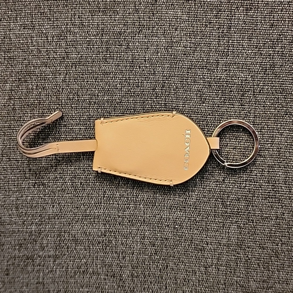 Coach Tan Leather Keyring Bag Charm - Picture 4 of 7